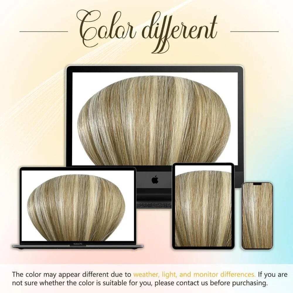 Blonde Hair Extensions Real Human Hair Clip in Human Hair for Women Straight Gol
